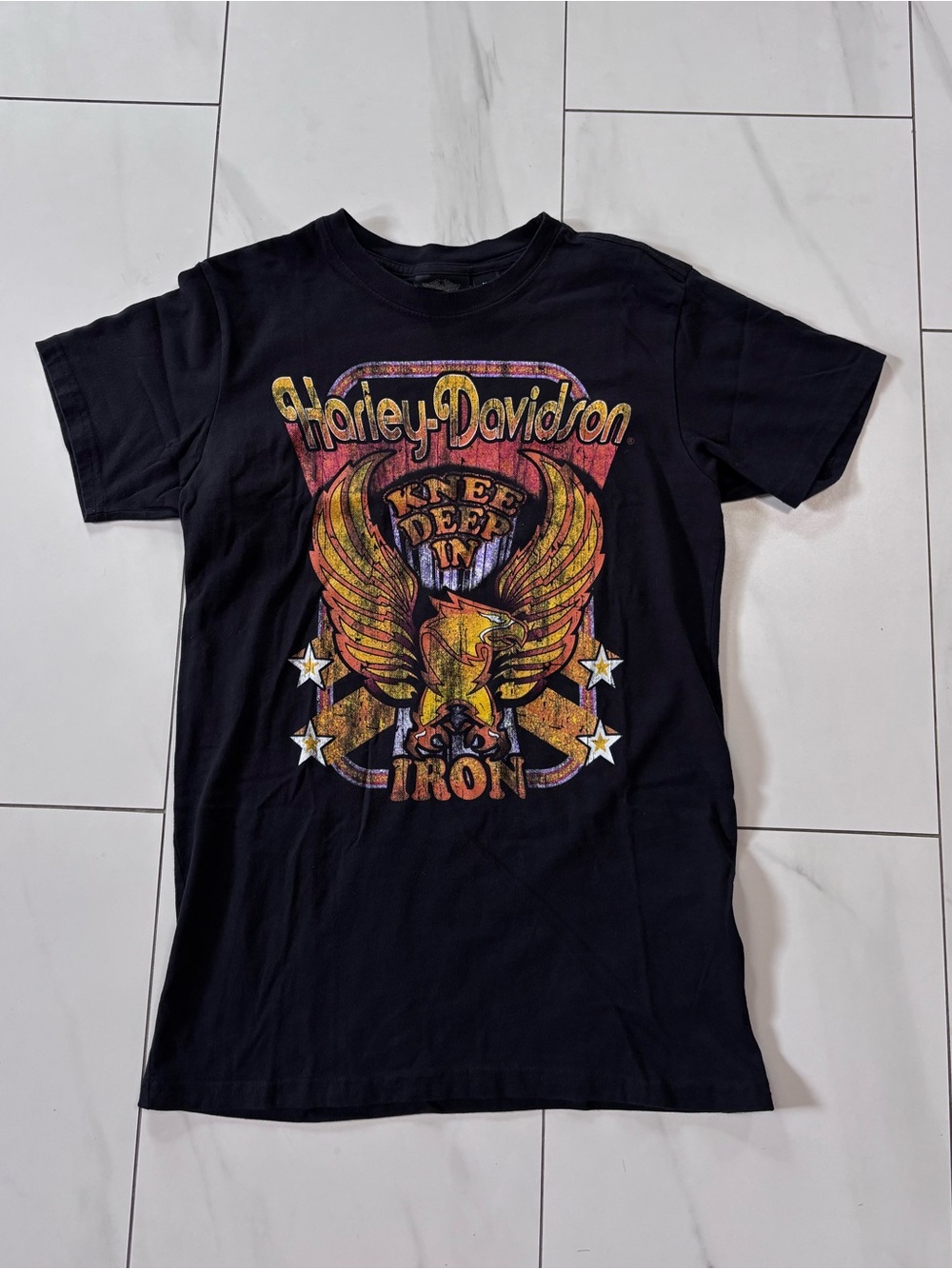 Harley-Davidson “Knee Deep in Iron” Graphic Tee – Size small